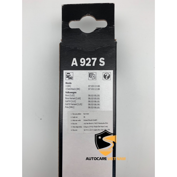 Bộ gạt mưa BOSCH AEROTWIN Mazda - Volkswagen A927S 21''x19''